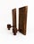 Vintage Brutalist Hand-Carved Oak Wall Sconces with Brass and Wrought Iron, 1970s, Set of 2 For Sale - Image 4 of 10