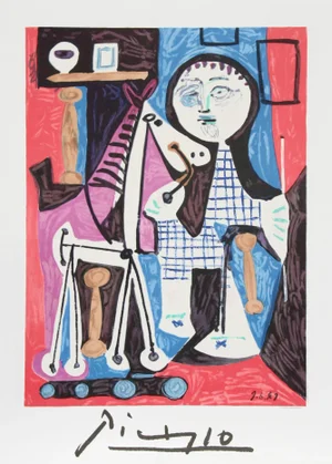 1980s "Claude a Deux Ans" Lithograph After Pablo Picasso