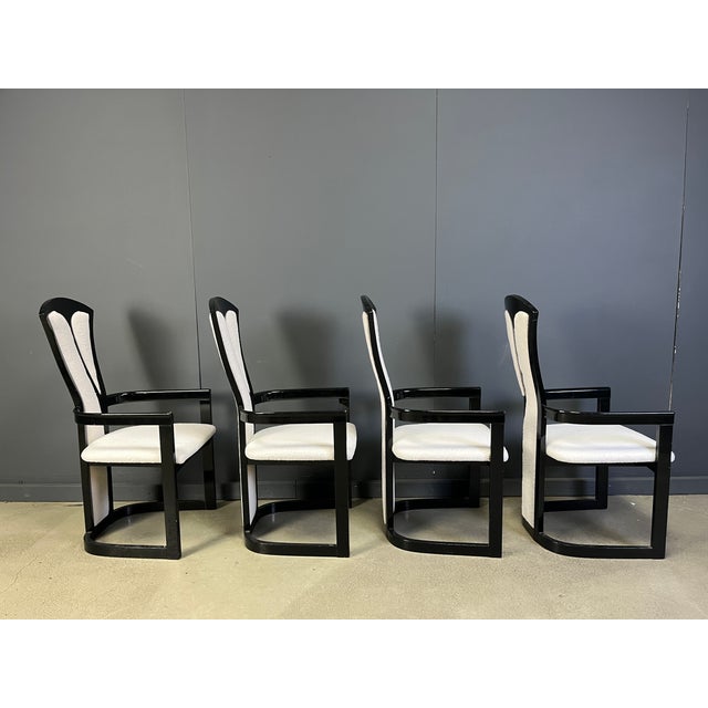Hollywood Regency Italian Lacquered Wooden Dining Chairs, 1980s, Set of 4 For Sale - Image 3 of 8