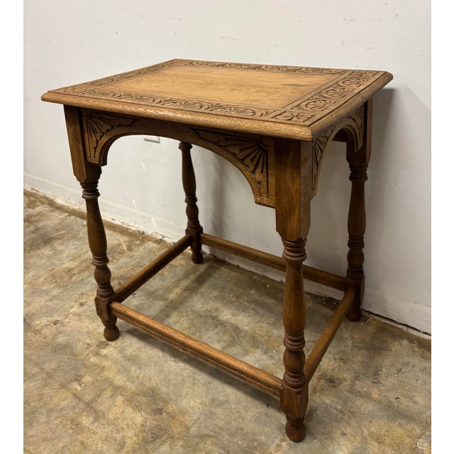 English 19th Century English Oak Table With Lunette Frieze Detail For Sale - Image 3 of 11