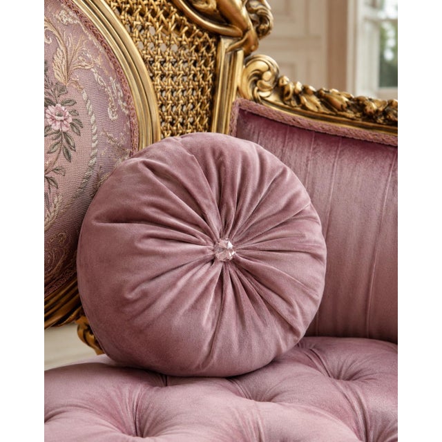 Wood 1940 French Artisan Louis XVI Gold Rose Beech Settee For Sale - Image 7 of 18