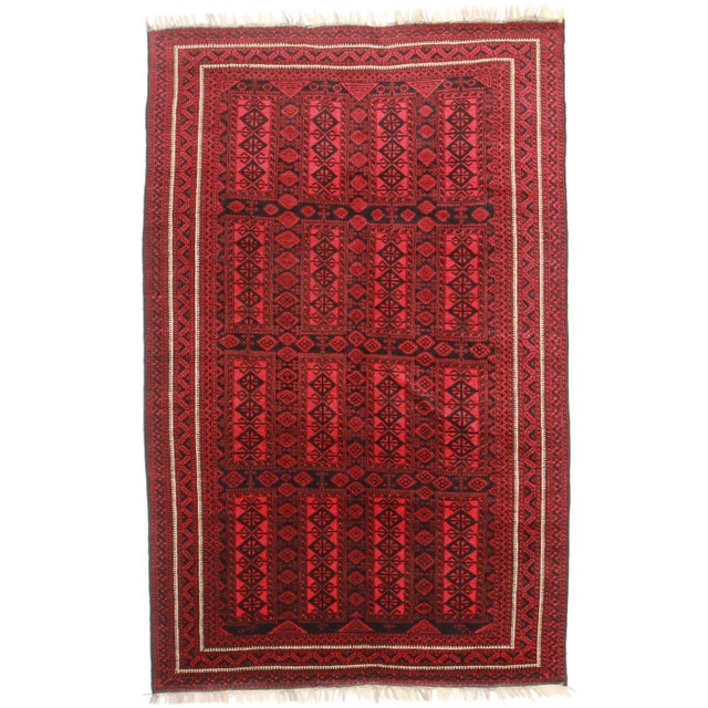 100% Wool Vintage Tribal Turkmen Rug 6'9 X 10'7 For Sale