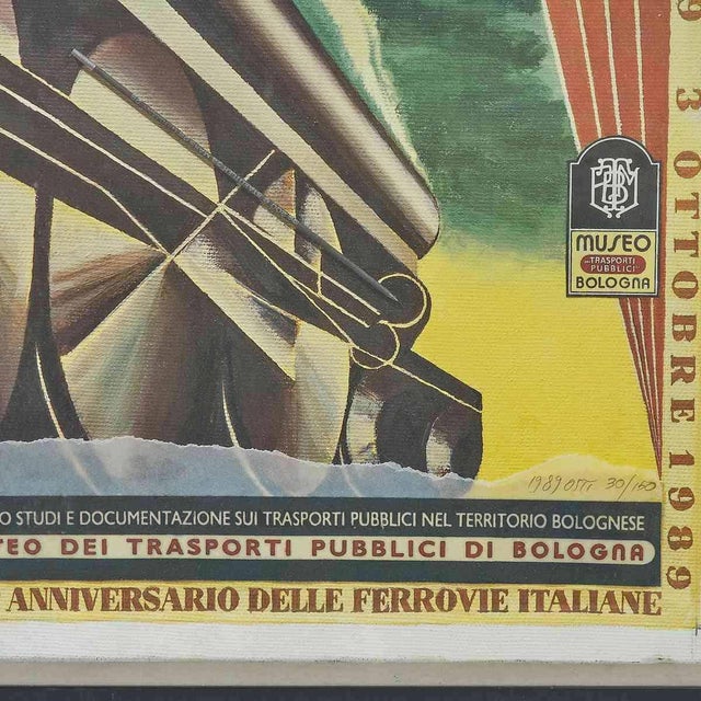 150th Anniversary of Italian Railways Poster, 1989 For Sale - Image 3 of 5