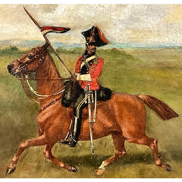 Oh, to look this dashing when atop a mount. On offer is a portrait of an officer or orderly from a British cavalry...