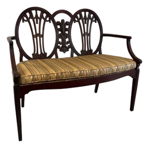 A George III Style Hand Carved Mahogany Settee, Late 19th Century