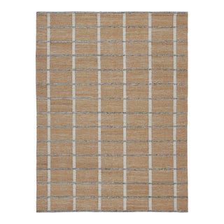 Rug & Kilim’s Scandinavian Outdoor Rug in Brown, White & Black Pattern - 12'x16' For Sale