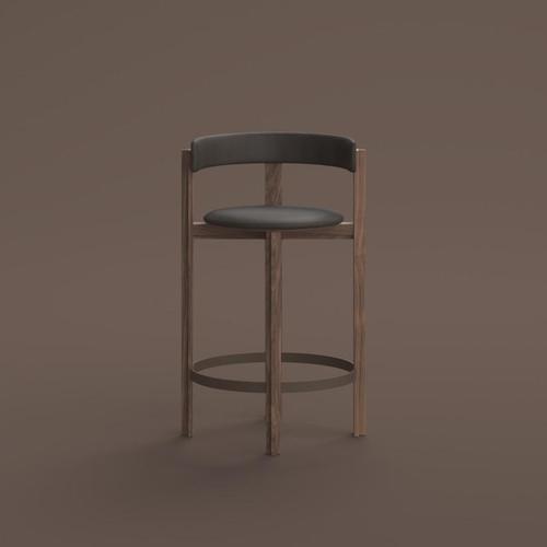 Black Oak Principal Bar Chair by Bodil Kjaer for Karakter For Sale - Image 8 of 13