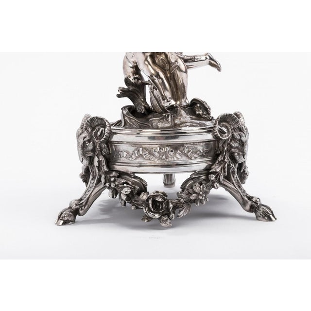 Mid 19th Century Centerpiece in Sterling Silver and Crystal Cut Engraved from Cardeilhac For Sale - Image 5 of 12