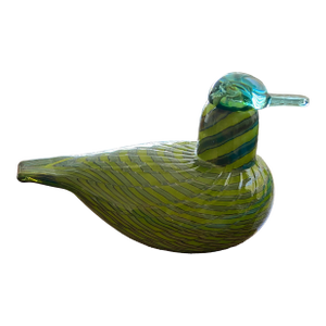 Oiva Toikka Iittala Teal Glass Bird