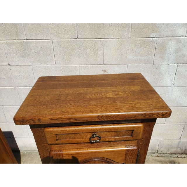 Late 20th Century French Solid Oak Vintage Cabinet For Sale - Image 4 of 12