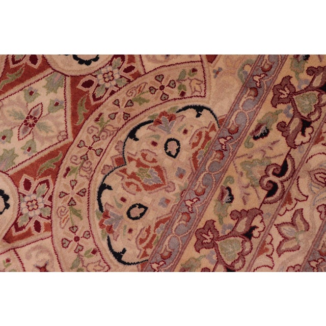 1990s 1990's Pak-Persian Taupe/Beige Wool Rug - 9'10'' X 12'3'' For Sale - Image 5 of 9