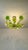 Vintage Green Murano Styled Glass Flush Mount Chandelier Floral Ceiling Light – Hand Painted 1970s For Sale - Image 4 of 11
