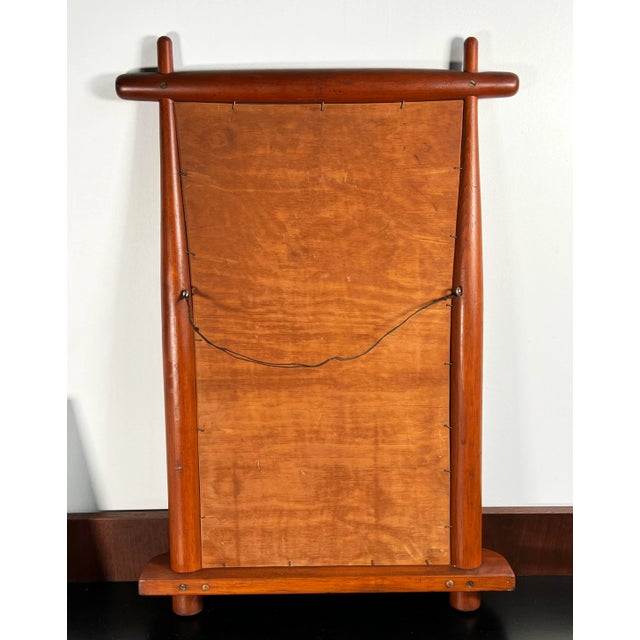 Vintage Mid Century Modern Sculptural Wood Wall Mirror For Sale - Image 9 of 10