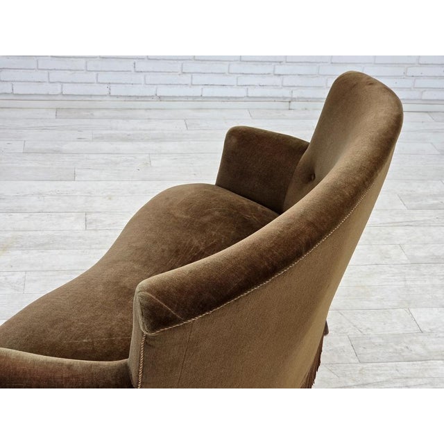 Danish 2-Seater Sofa in Green Furniture Velour, 1960s For Sale - Image 11 of 18