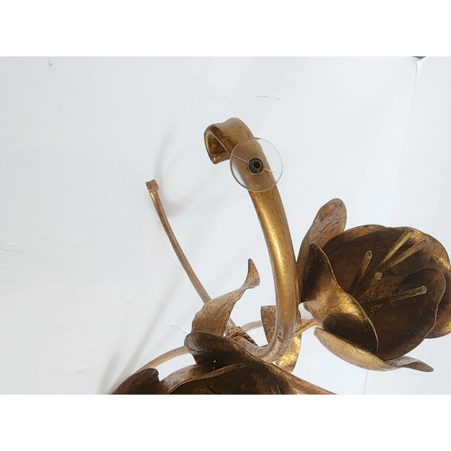 Vintage Italian Hollywood Regency Style Gilt Metal Side Table For Sale - Image 11 of 12