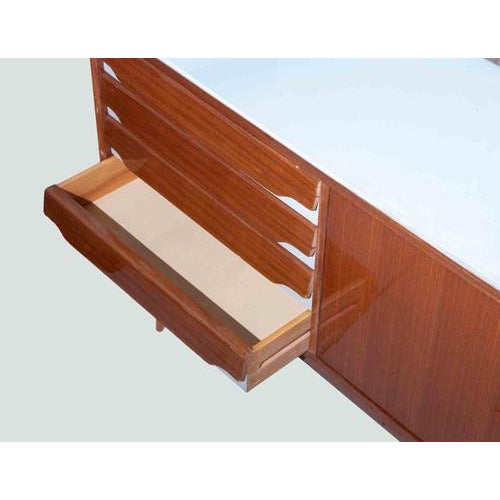 Vintage Italian Sideboard with Glass Top, Mid-20th Century For Sale - Image 5 of 15