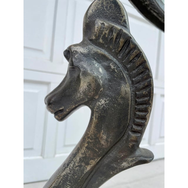 Vintage Steel and Glass Horse Center Dining Table For Sale - Image 11 of 12