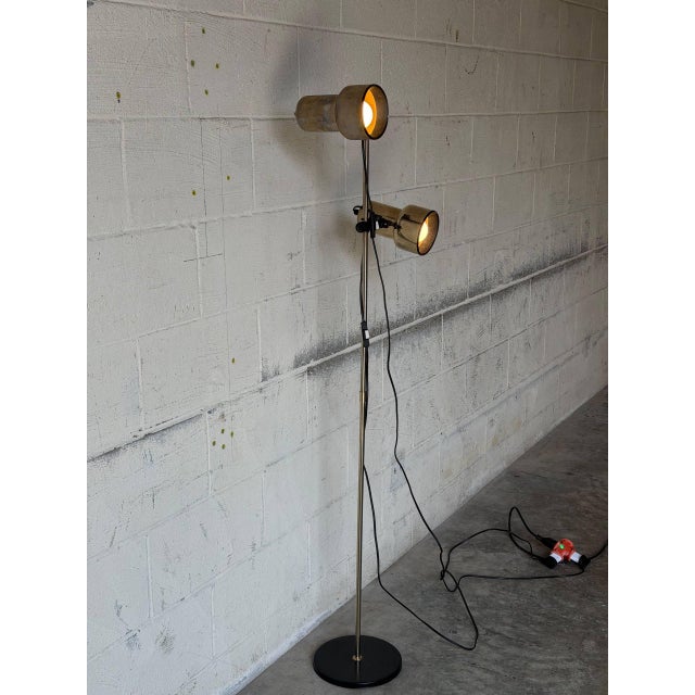 This adjustable metal floor lamp delivers sleek task lighting with two directional cylinder shades. Built with a slender...
