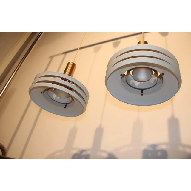 Metal Minimalist Danish Ceiling Lamps from En Voss Belysning, 1950s, Set of 2 For Sale - Image 7 of 15