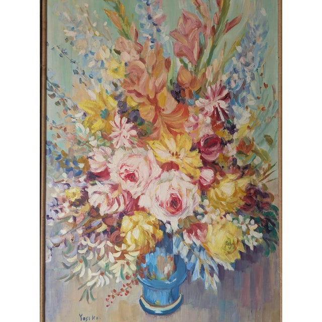 Vintage Botanical Floral Bouquet Still Life Painting Framed For Sale - Image 15 of 16