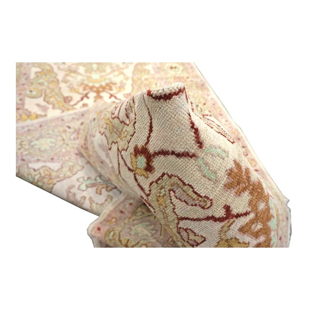 Persian Sultanabad Wool 4x18 Light Khaki & Ivory Handmade Gallery Rug #1143260 For Sale In Houston - Image 6 of 7