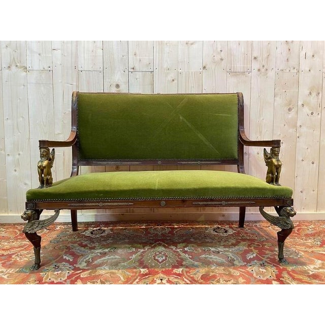 Green Vintage Empire Sofa For Sale - Image 8 of 8