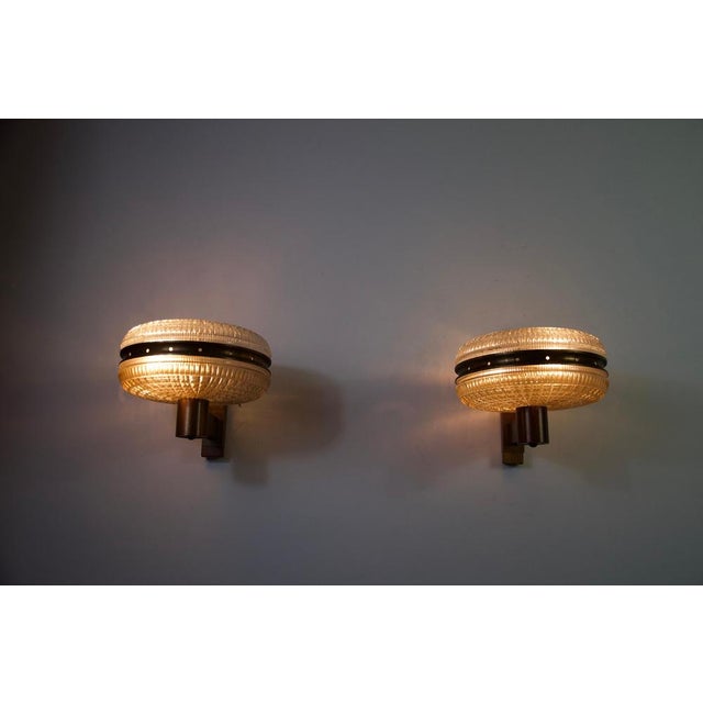 Copper and Glass Wall Lamps, Italy, 1960s, Set of 2 For Sale - Image 3 of 16