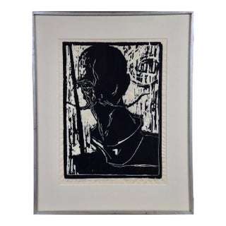 Don Quixote De La Mancha: Signed Limited Edition Woodcut Portrait by De Groat For Sale