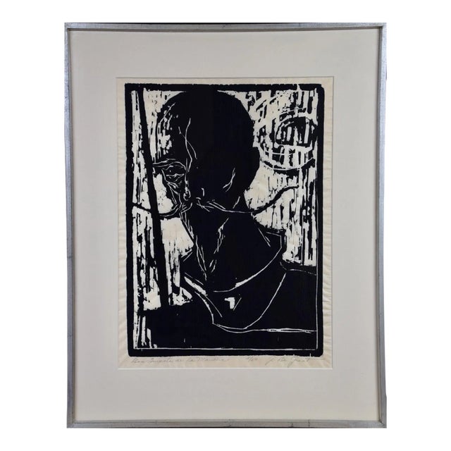 Don Quixote De La Mancha: Signed Limited Edition Woodcut Portrait by De Groat For Sale
