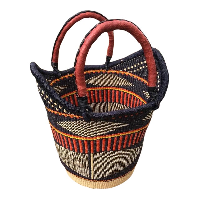African Bolga Ghana Woven Yikene Basket | Chairish