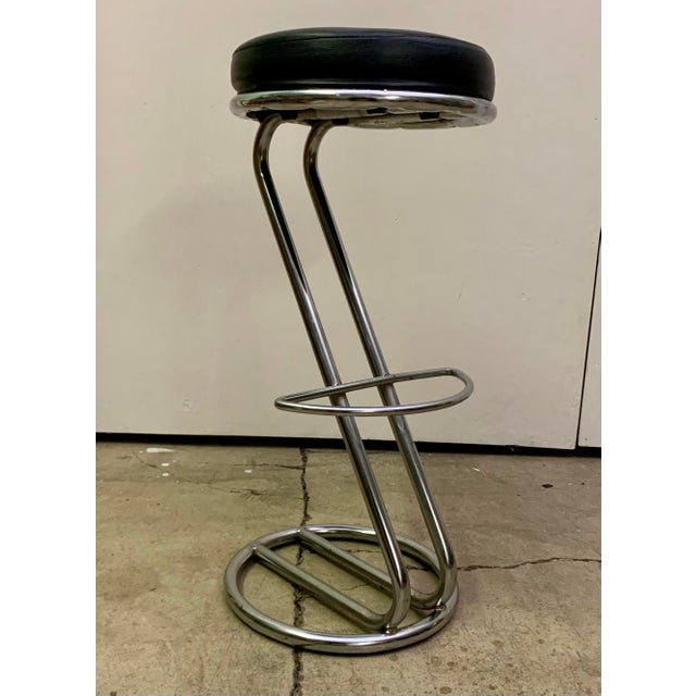 1970s Italian Mid-Century Modern Chrome Bar Stool For Sale - Image 4 of 11