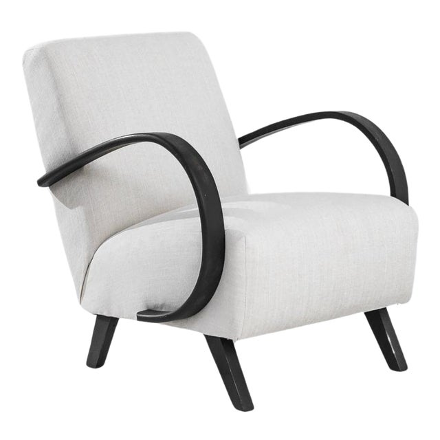 1950s Czech Wooden Armchair by J. Halabala For Sale