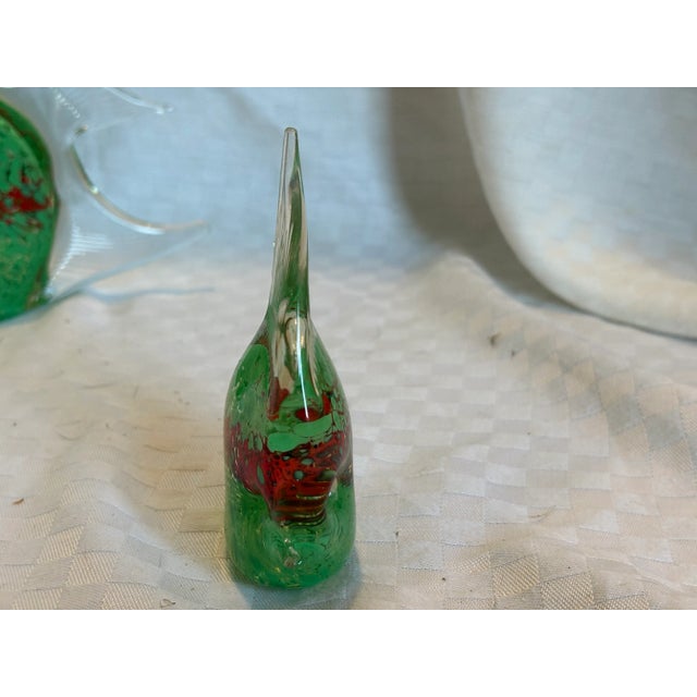 Green Set of Four Mid 20th Century Murano Fish For Sale - Image 8 of 18