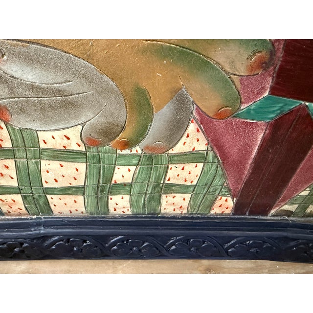 Goldenrod Modernist Italian Vintage Cast Wall Panel Art Piece For Sale - Image 8 of 12