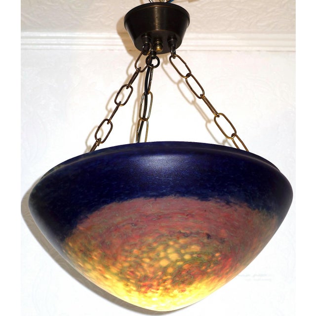 1950s French Pate De Verre Glass Chandelier from Unbekannt, 1950s For Sale - Image 5 of 7