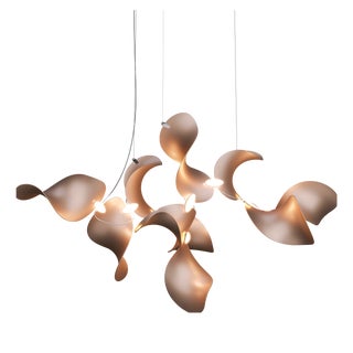 Dune 10 Cluster Chandelier with Shades in Copper Metallic Tone by Daniel Becker for Moss Objects For Sale