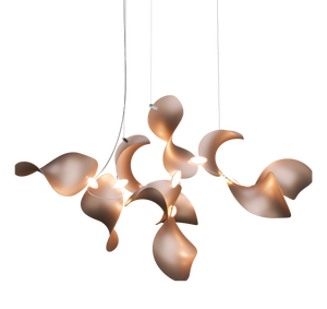 Dune 10 Cluster Chandelier with Shades in Copper Metallic Tone by Daniel Becker for Moss Objects
