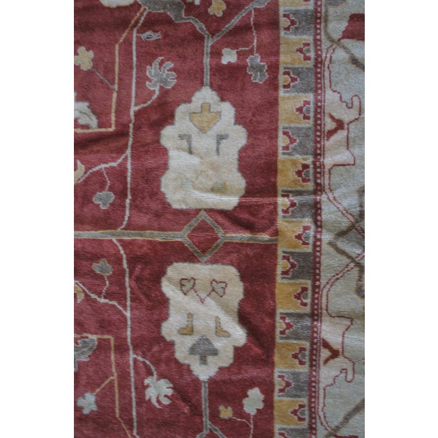 Vintage Turkish Hand Knotted Oushak Geometric Palace Area Rug Carpet 12' X 16.5' For Sale - Image 12 of 13