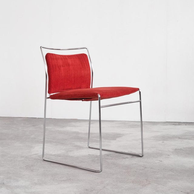 Kazuhide Takahama Tulu Chair in Red Corduroy for Simon International, 1966 For Sale - Image 10 of 15