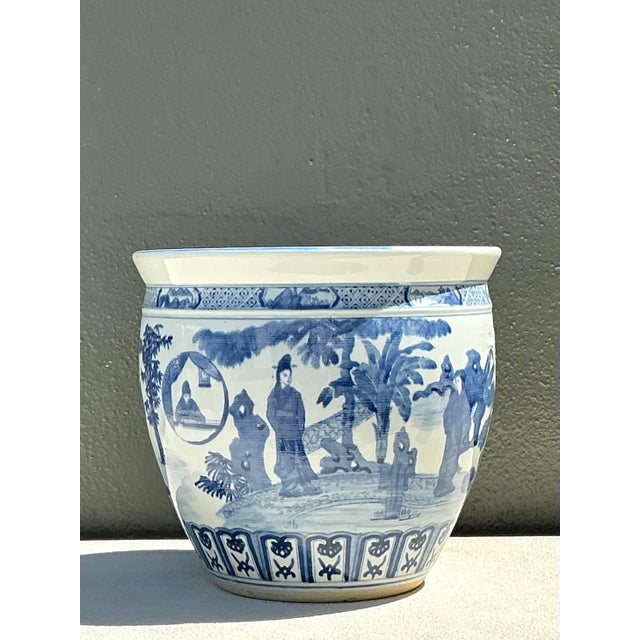Late 20th Century Vintage Asian Chinoiserie Figural Planter For Sale - Image 5 of 12