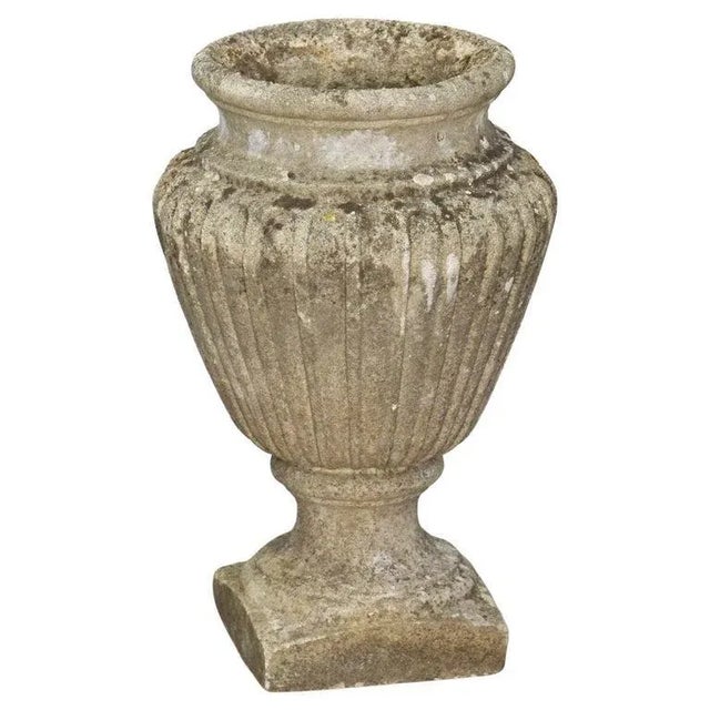 English Garden Stone Urn Vase or Planter Pot in the Classical Style For Sale - Image 13 of 13