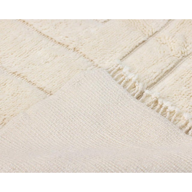 Radiating Line Hand-Knotted Moroccan Wool Rug | 9'4" X 6'6" | One of a Kind For Sale - Image 6 of 6