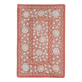Decorative Orangeade Silk Suzani Suzani With Pomegranates For Sale