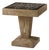 Rustic Oak Pedestal Side Table with Stone Top For Sale