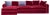 Rafaella Chaise Sofa in Red and Rusty Velvet from Biosofa For Sale