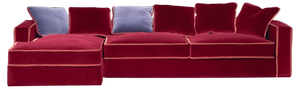 Rafaella Chaise Sofa in Red and Rusty Velvet from Biosofa
