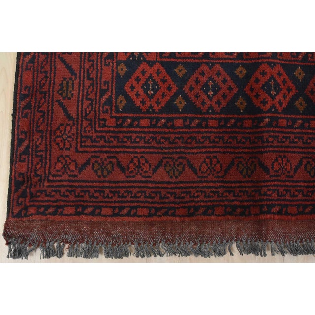 Turkmen Rug 6’10” X 10’2” Red Wool Tribal Hand-Knotted Oriental Carpet For Sale - Image 12 of 15