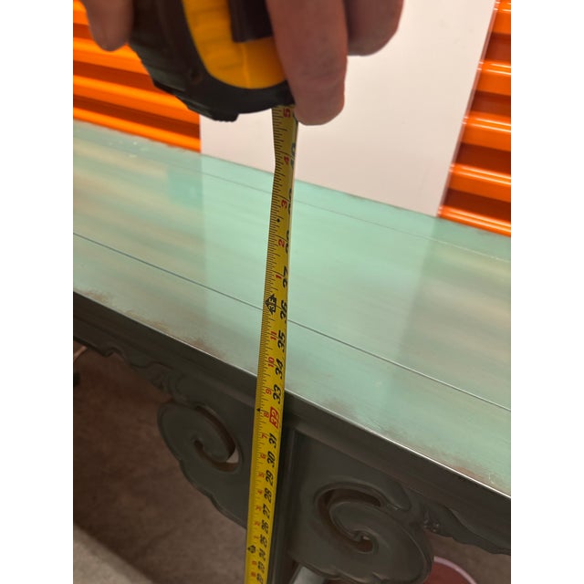 Vintage Hollywood Regency Asian Style Pagoda Wood Fretwork Chinoiserie Altar Console Entry Buffet Table by Baker...