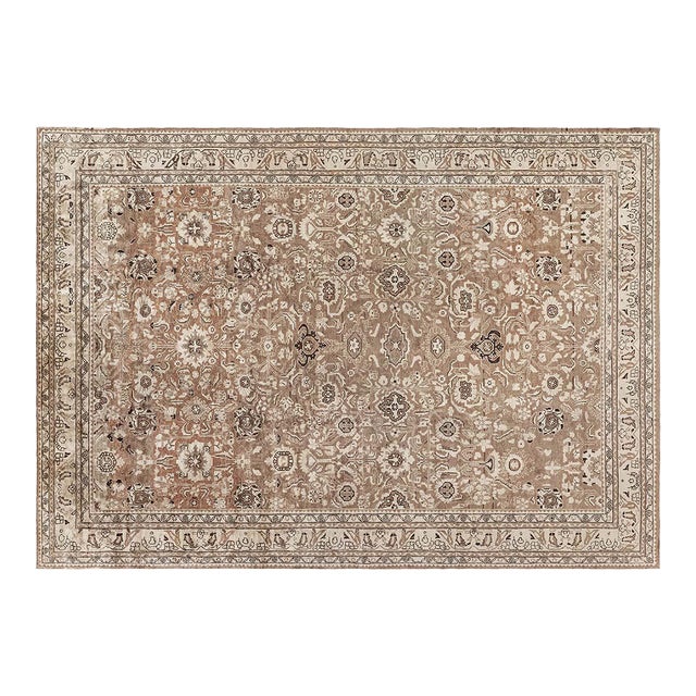 1930s Persian Malayer Brown Handwoven Wool Rug For Sale