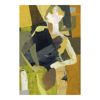 “Pound by Mark” Original Abstract Figure Acrylic Painting by Donna Weathers on Cradled Wooden Panel - 4" X 6” For Sale